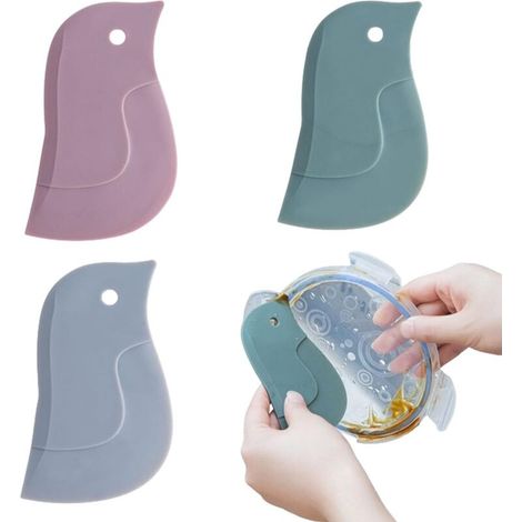 Oil Scraper Spatula, 3-Piece Penguin Scraper Set, Silicone Scrapers, Non-Stick Kitchen Scraper, Cleaning Spatula Scraper, Easy to Use, Kitchen Cleaning Tools, Mixing (1/5)