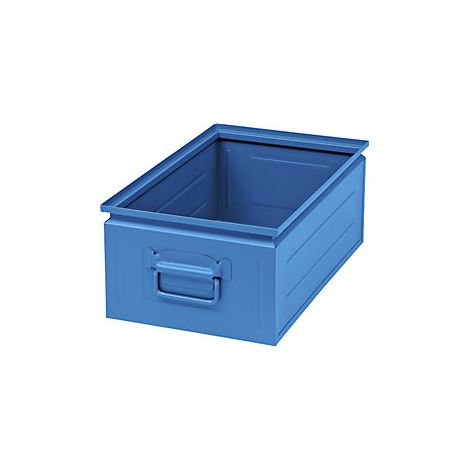 Caja apilable de chapa de acero  capacidad aprox 30 l  azul