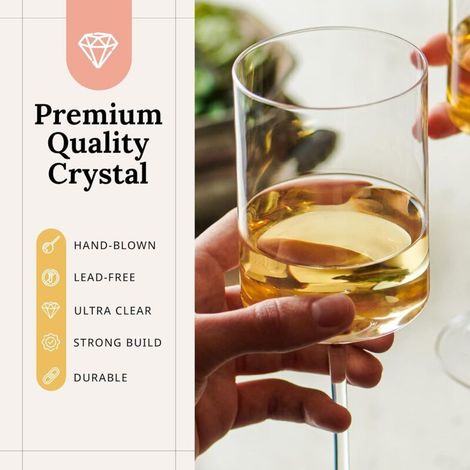 Ensemble de 4 verres à pied pour différents vins - Élégants verres en cristal, Han