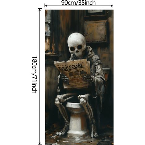 Décorations de porte sanglantes et effrayantes pour Halloween - Bannières/drapeaux d'extérieur - 90 x 180 cm (Perforatrice + ruban) - MG-5