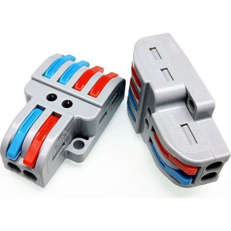 Borne De Connexion - Levier De Fonctionnement - 2 Entrées 4 Sorties - Nylon PA66 - 0 08 À 4 Mm² - 10 Pièces (1/5)