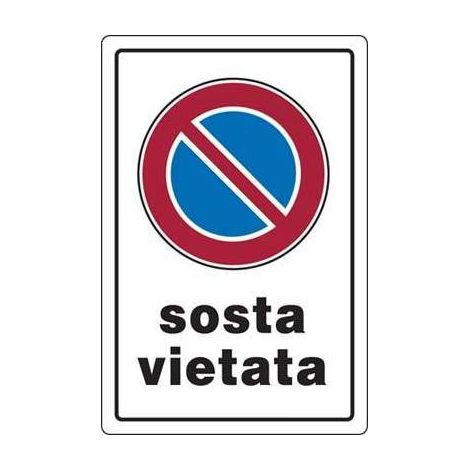 CARTELLO IN PLASTICA SOSTA VIETATA 300X200 MM