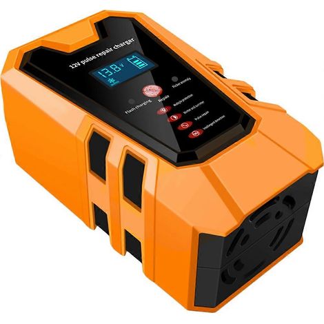 Automatisches 12V/6A-Ladegerät für Autos, Motorräder und andere Fahrzeuge. Digitalanzeige, Überlastungsschutz und breiter europäischer Stecker. (1/5)
