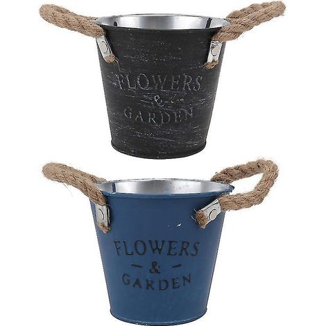 Lot de 2 seaux à fleurs pour jardin, balcon ou cour (1/3)