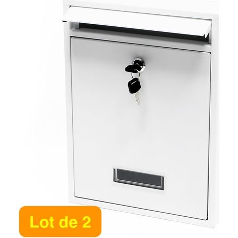 Lot de 2 Boîtes Aux Lettres Classique Blanche (1/5)