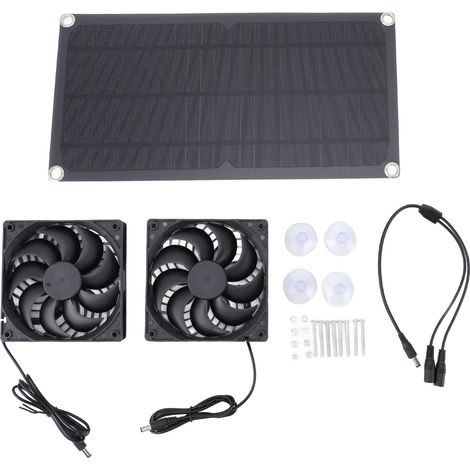 Kit Extracteur d'Air Panneau Solaire 10W Monocristallin Silencieux Recharge Automatique Ventilateur Alimenté par Panneau Photovoltaïque pour Serre (1/5)