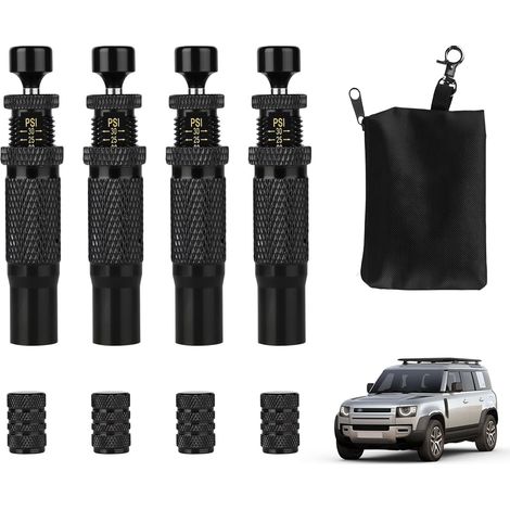 Confezione da 4 sgonfiatori per pneumatici regolabili - Ottone fuoristrada migliorato - Valvola di rilascio automatico dell'aria migliorata - Valvola per pneumatici per auto a sgonfiaggio rapido - Str (1/5)