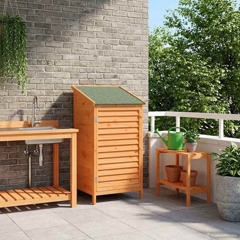 vidaXL Garden Shed Brown 59 x 56 x 113.5 cm Solid Fir Wood