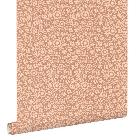 papier peint fleurs terracotta claire - ESTAhome (1/5)
