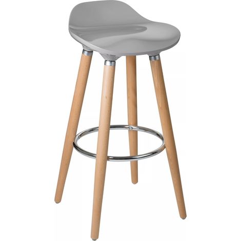 Interiors by Premier Abs And Beech Wood Bar Stool, Space-Saver Kitchen Bar Stool, Footrest Barstool Bench