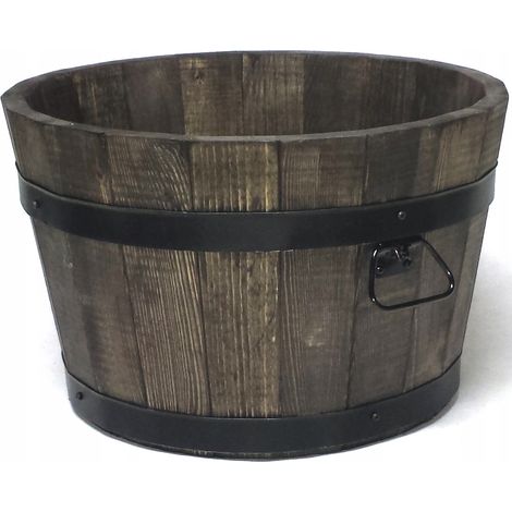 Pot de fleur en bois de pin 35xH21, palissandre (1/5)