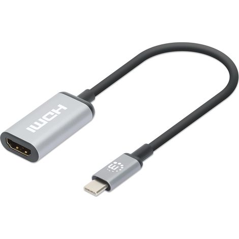 MANHATTAN Adattatore USB-C&trade a HDMI 4K@60Hz Nero / Argento (1/5)