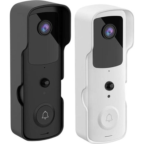 Timbre con video inteligente WiFi 1080P, timbre con video IP, cámara de audio bidireccional con Alexa, Echo Show y Google Home, 1 unidad (blanco) (1/5)