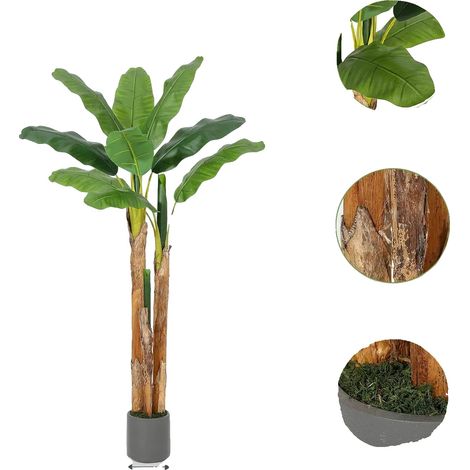 Banano artificiale, aspetto realistico, non richiede manutenzione, 150 cm (1/2)
