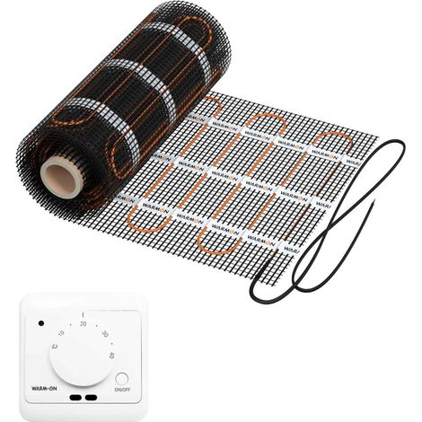 Natte chauffante WARMON CLASSIC LIGHT 100 W/m² avec Thermostat AC3082H analogique, blanc - 12 m²