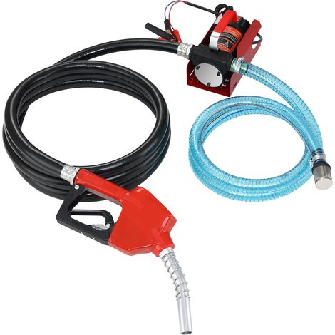 Pompe de transfert de carburant 12V DC, débit 37,9 L/min, hauteur d'aspiration 798,6 cm, kit portable avec buse à arrêt automatique, tuyaux de refoulement et d'aspiration pour diesel, kérosène et huil (1/5)