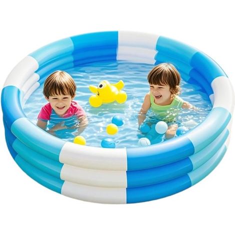 Piscina hinchable - Piscina infantil - Piscina azul para bebés y piscina de bolas - Piscina familiar de PVC para el verano - 145 x 25 cm (1/5)