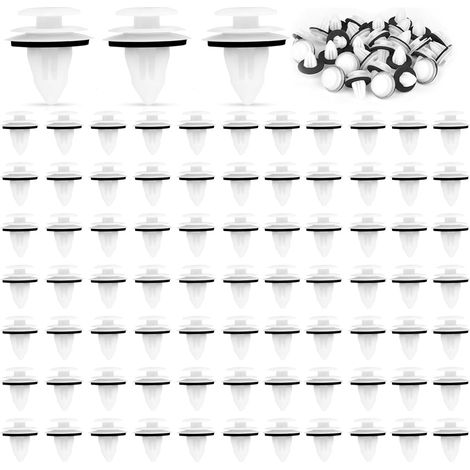100 Clips Fixation Voiture, Rivets Plastique Garniture Portière Auto (1/5)