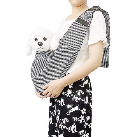 Sac De Transport Pour Chien, Rversible Sling Sac De Transport Chien Bandoulire, Rglable Dog Sling, Sac De Transport Chiot Avec Crochet De Collier (1/5)