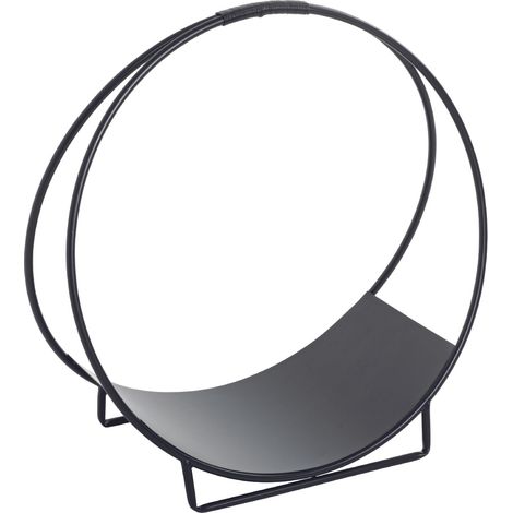 Support, accessoires pour bois de cheminée coloris noir - Longueur 50 x Profondeur 24 x Hauteur 51 cm (1/3)