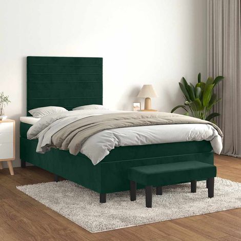 Boxspringbett mit Matratze Dunkelgrün 120x200 cm Samt (1/5)