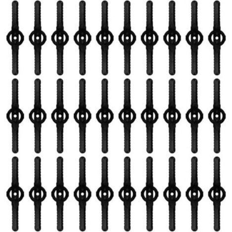 30 Ersatzklingen aus Kunststoff – Trimmerklingen – Rasenmäherklingen – Rasenmäherzubehör – Ersatzklingen für Akku-Trimmer – Schwarz (1/5)