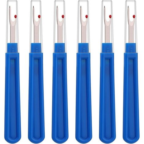 Set mit 6 Nahttrennern, Nahttrenner mit ergonomischem Griff, blaue Nahttrenner zum Nähen, Basteln und Entfernen von Säumen und Sticknähten (blau) (1/4)