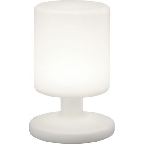 Mobiliario con iluminación Reality Barbados 1.5W LED 3000K Luz cálida. Ø 17 cm. Lámpara de sobremesa. LED integrado Terraza y jardín. Estilo moderno. Plástico y Policarbonato. Color blanco (1/3)