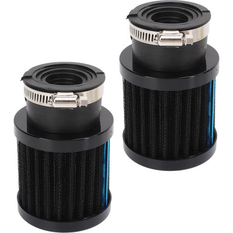 Lot de 2 filtres à air pour moto, à fixation par collier, à haut débit, coniques et ronds, pour carburateur de 28 à 48 mm, noir. (1/5)
