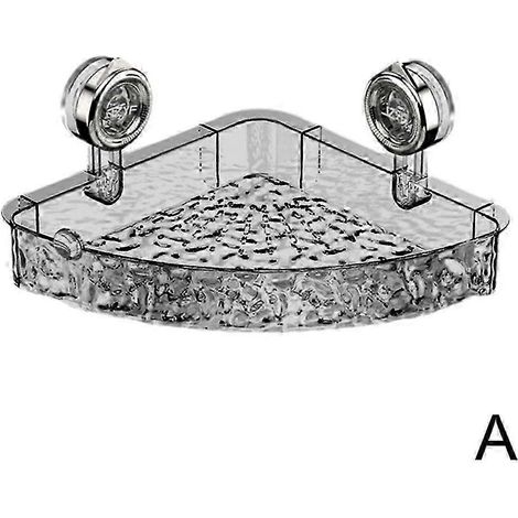 Étagère d'angle murale à ventouses pour salle de bain 2025, porte-savon de douche. (1/5)