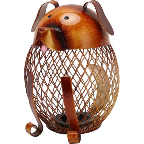 Tirelire en forme de petit chiot, adorable pour les enfants, avec une base en métal robuste et durable et des détails soignés. Idéale comme table de chevet dans la chambre. (1/5)
