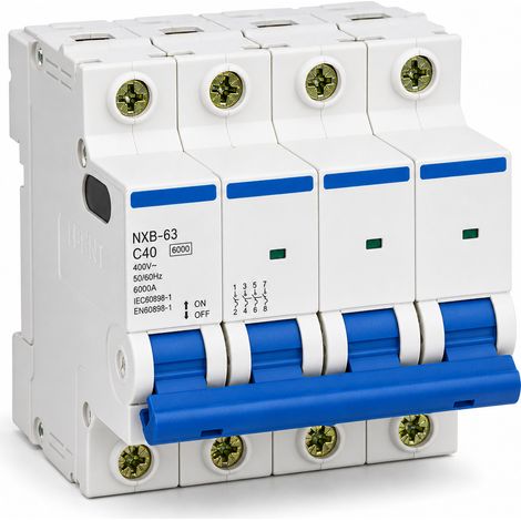 Disjoncteur modulaire 4P 40A courbe C 6kA 230-400V