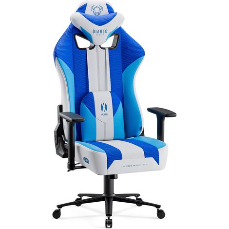Chaise gaming Diablo X-Player 2.0 en Tissu Taille Normale: Frost White