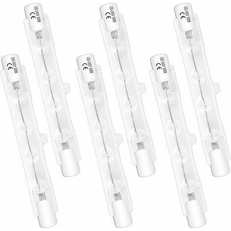 Ampoule Halogène R7s - 100 W - 230 V - 78 mm - 2700 K - 1500 Lm - Dimmable - Éclairage Paysager et d'Intérieur - Lot de 6 (1/5)