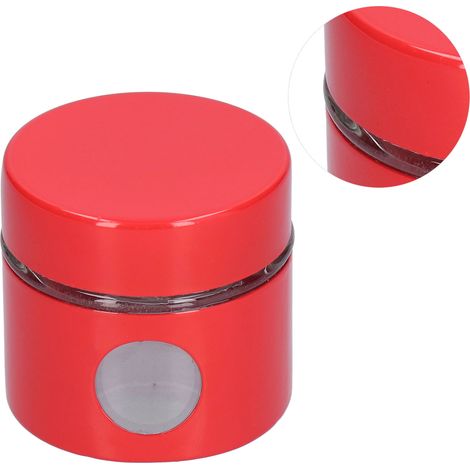 Mini-Teedosen, tragbare Edelstahl-Kaffeepulver-Aufbewahrungsdosen für die Küche, Rot (1/5)