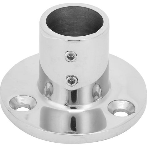 Ortviai Support de Tube en Acier Inoxydable 316, Base Ronde à 90°, Diamètre 25 mm, Finition Miroir, Épaisseur 3 mm (1/5)
