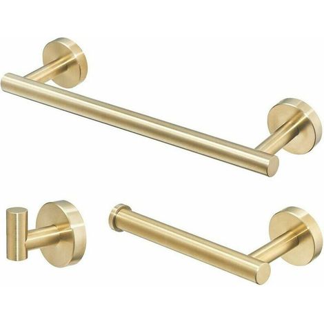 Gold Badezimmer Zubehör Set Zubehör Bar Handtuch Rack Ring Halter Schienen für Badezimmer FLITI (1/4)