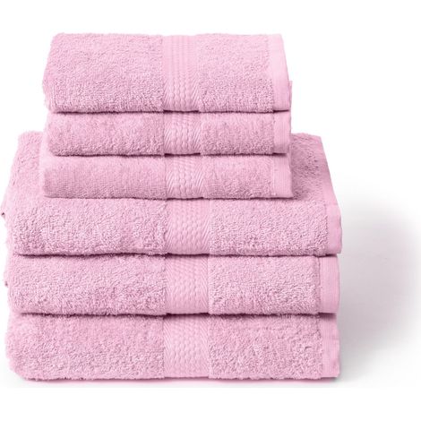 Lot de 6 Serviettes de Bain avec invité - 100% Coton Doux et Ultra Absorbant - Douche, Visage et hospitalité (1/5)