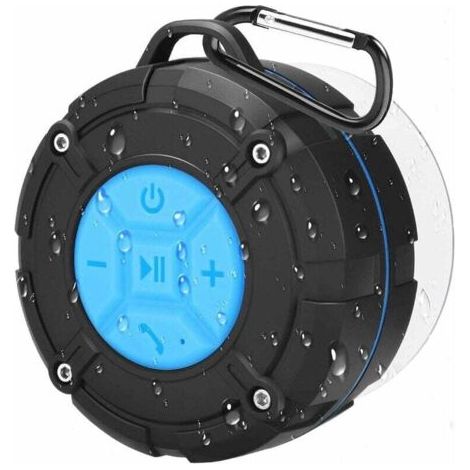 Tragbarer Bluetooth-Lautsprecher, wasserdichter kabelloser Duschlautsprecher IPX7 mit starkem Saugnapf, sonnig