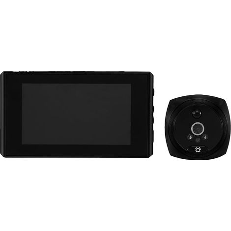 Sonnette vidéo numérique Door Eye Judas avec écran LCD 4,5 pouces, noire