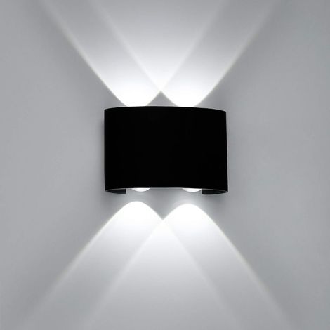 Moderna Applique da Parete LED Interna Alluminio, Nero Lampada da Parete per Camera da Letto, Salotto, Corridoio, Scala (4w Luce Calda) (1/5)