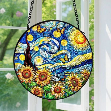Capteur de soleil en vitrail - décoration spirituelle 15cm (1/4)