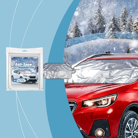 Housse de pare-brise anti-neige pour voiture, en tissu argenté, avec rétroviseur intégré, protection contre la neige et le vent en hiver - 1 pièce -- AKRACING (1/5)