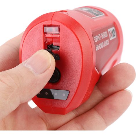 Chargeur de batterie USB portable et source d'alimentation compatibles avec Milwaukee 48-59-1201 M12 (1/5)