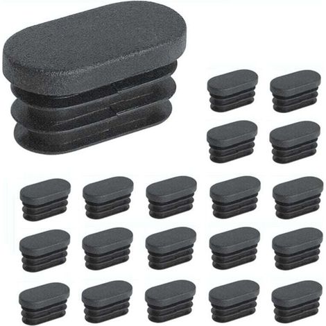 100 pièces 15x30mm Embouts en Plastique, XU,pour Tubes Pieds de Meubles Embouts Ovales,pour Pieds de Chaise en Plastique Bouchon, Pour Tuyau Ovale - (1/4)