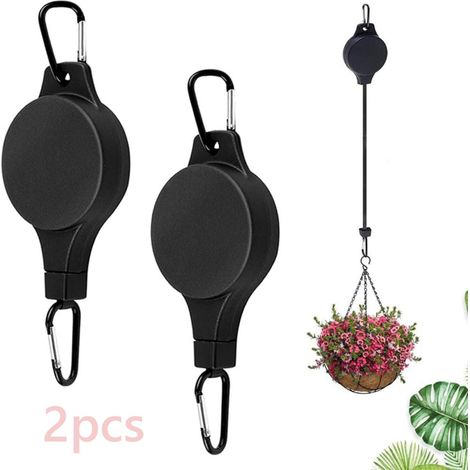 Dos ganchos ajustables para cestas colgantes, herramientas retráctiles para colgar en el hogar, adecuadas para colgar macetas y cestas colgantes. (1/5)