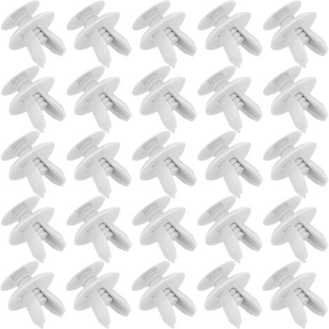 25 clip per auto, clip in plastica per auto, clip di fissaggio per auto, attrezzi per carrozzeria, clip a rivetto in plastica, elementi di fissaggio protettivi a rivetto in plastica, per pannelli dell