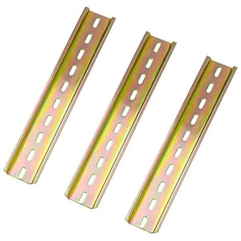 Rail DIN Électrique 2 Pièces 200×35 mm, Rail DIN Universel  Lot de 2 rails DIN électriques en métal pour installation de disjoncteurs, tableaux électriques et armoires de commande (1/5)