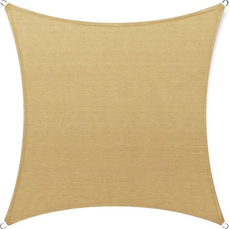 Cool Area Voile d'ombrage Rectangulaire 2x2m Toile Ombrage UV Protection pour Patio Jardin, Terrasse,Extérieur, Balcon,Couleur Sable (1/5)