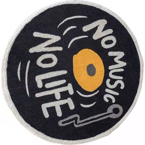 Tapis de sol absorbant pour CD/disques, style rétro, en imitation cachemire, idéal pour l'entrée ou la salle de bain. Antidérapant. Dimensions : 160 x 60 cm. (1/5)